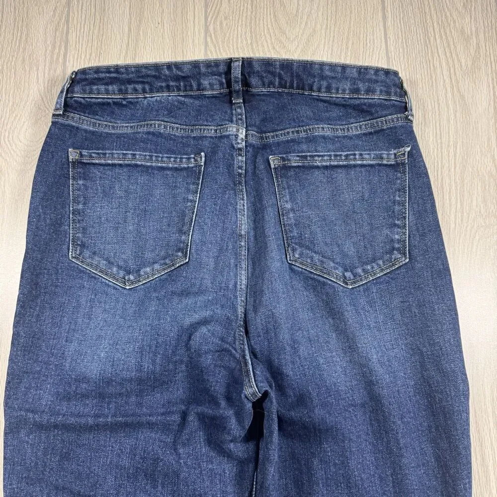 Old Navy Higher High Rise Flare Jeans Women’s 14 (33x31) Dark Wash Stretch Baggy